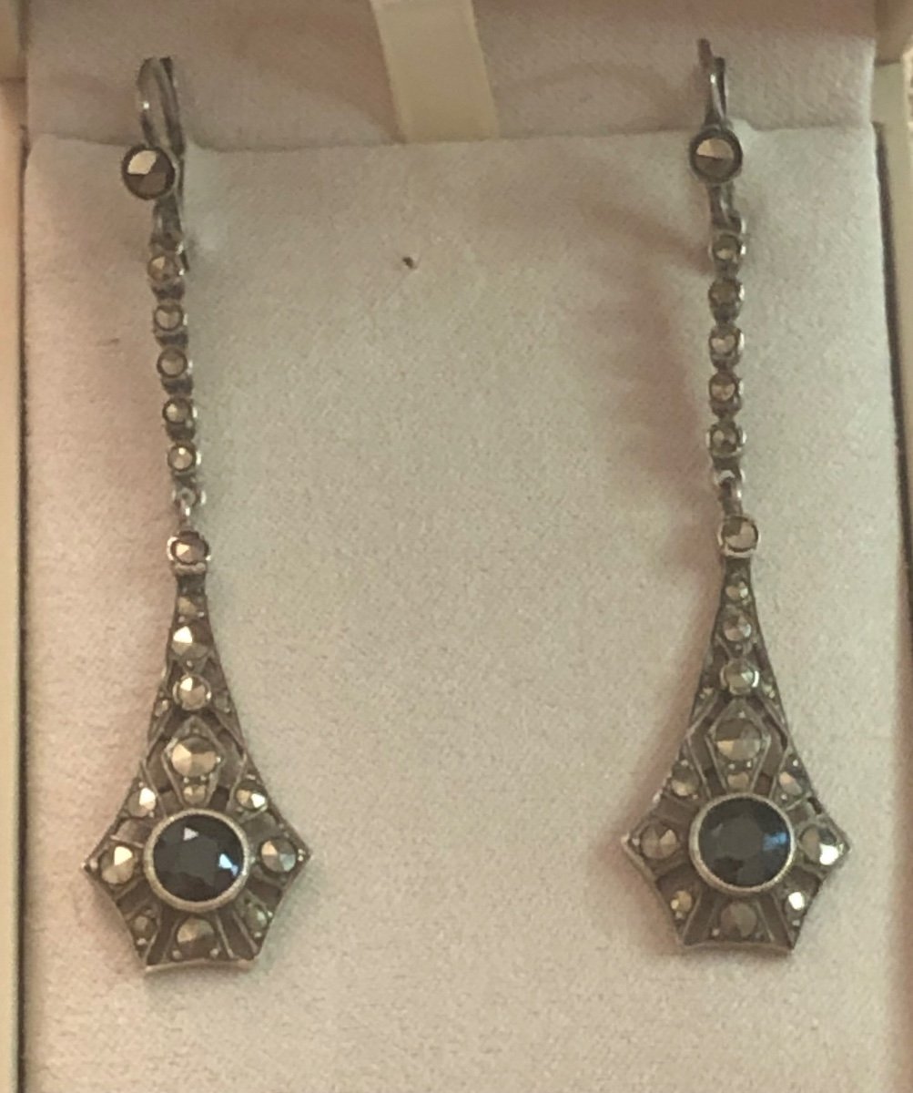 Silver / Hematite Earrings-photo-2