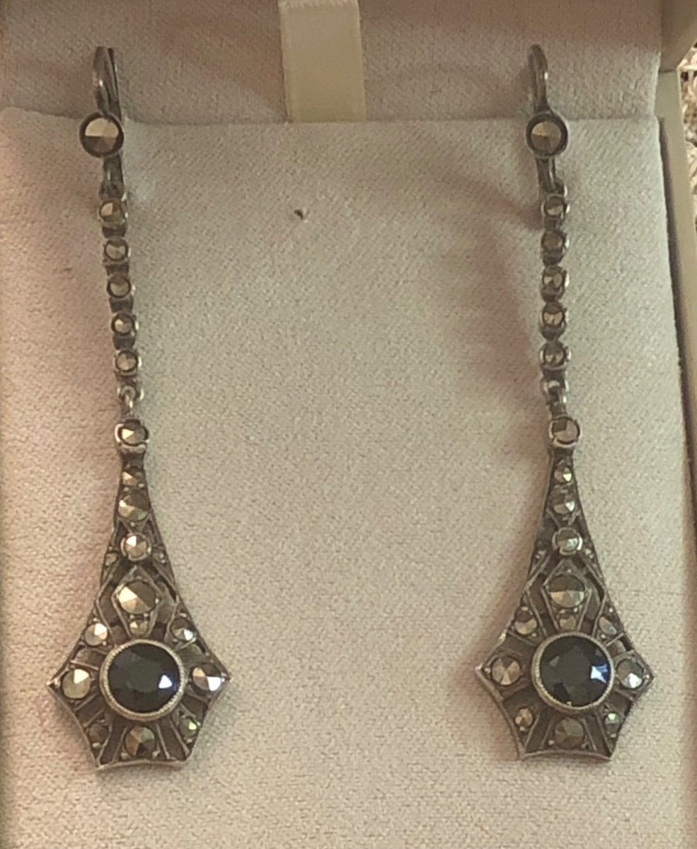 Silver / Hematite Earrings-photo-3