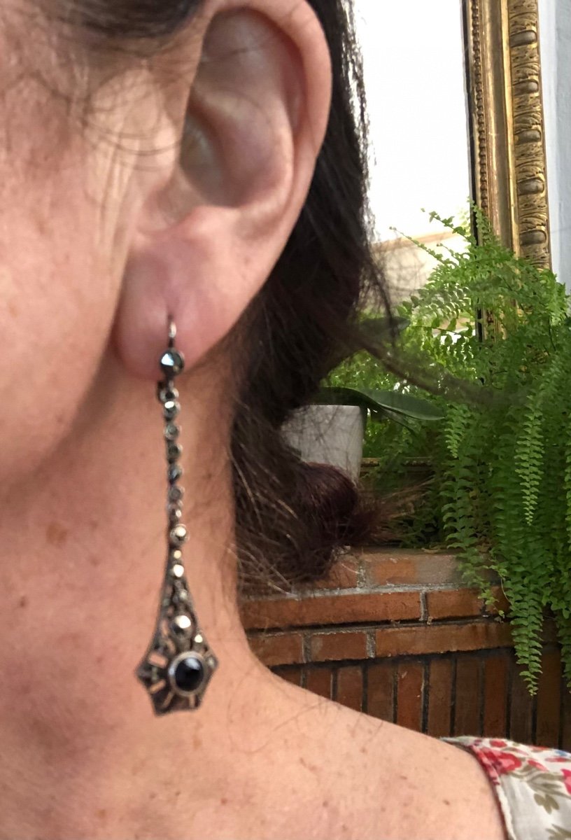 Silver / Hematite Earrings-photo-1