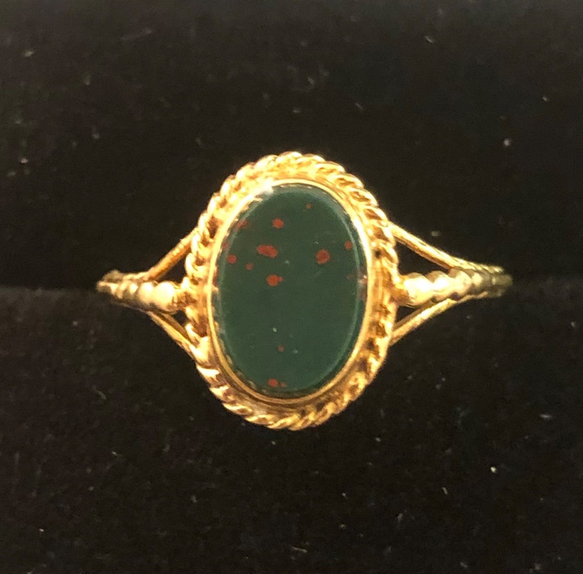 Gold/blood Jasper Ring-photo-2