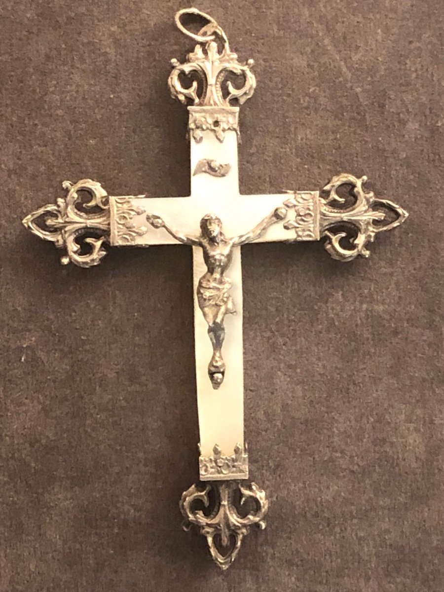 Old Silver / Mother-of-pearl Cross-photo-3