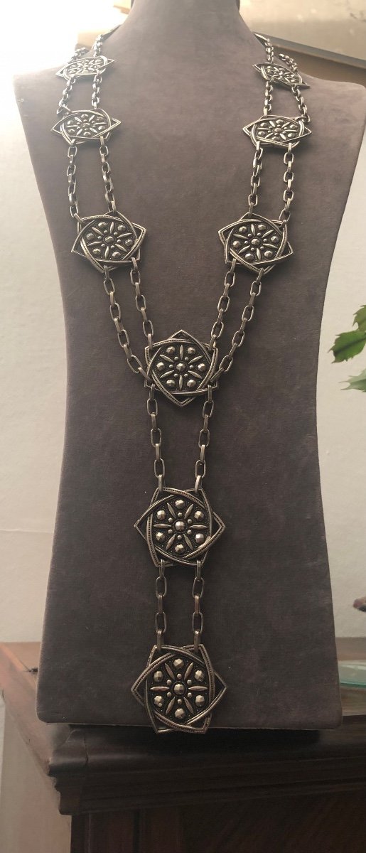 Collier 19ème Métal Et Acier 