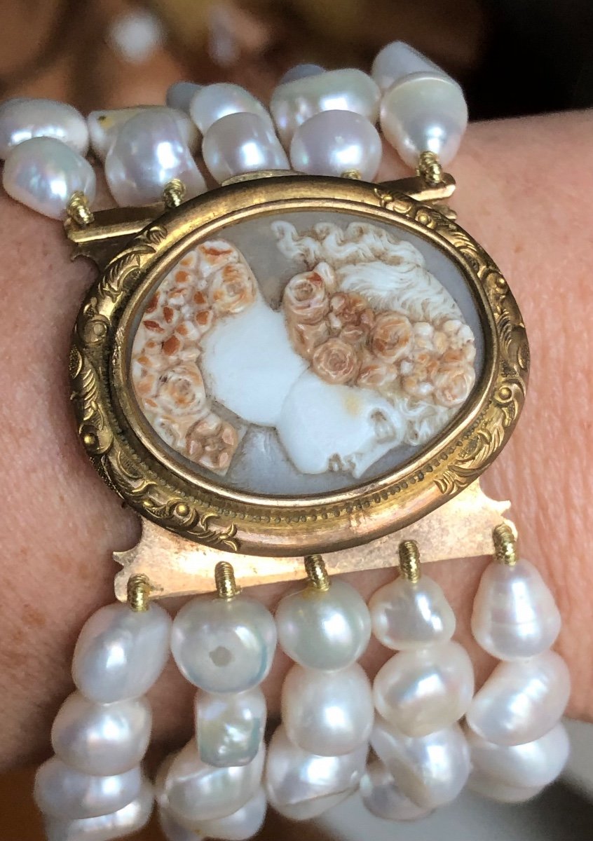 Cameo Bracelet / Baroque Pearls -photo-3