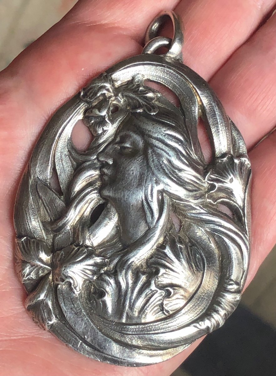 Pendentif  Art-nouveau Argent -photo-5