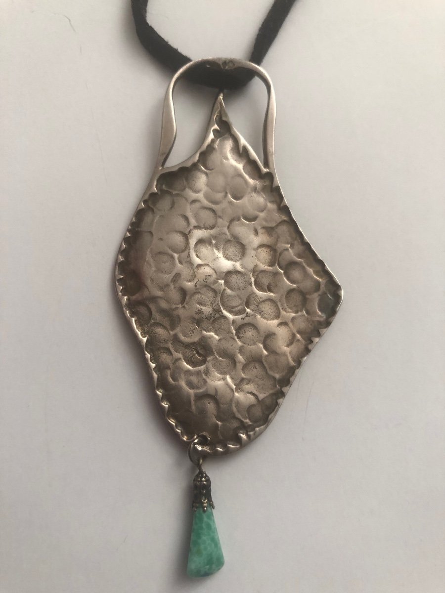 Art Nouveau Silver Pendant-photo-4