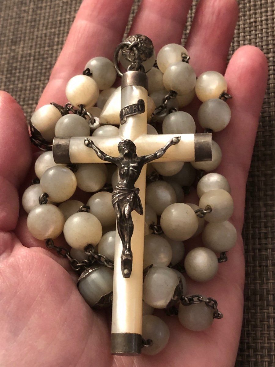 Silver And Mother-of-pearl Rosary -photo-3