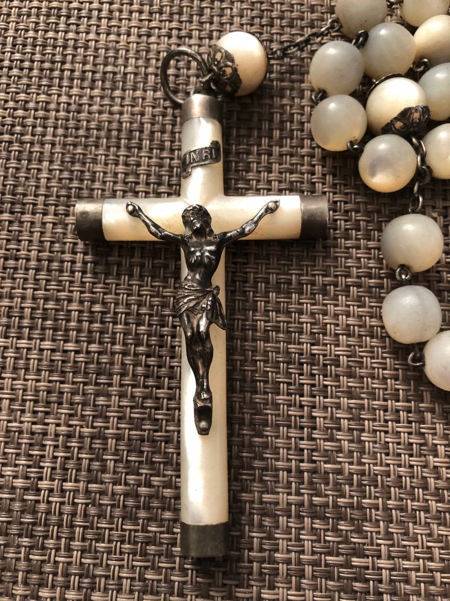 Silver And Mother-of-pearl Rosary -photo-1