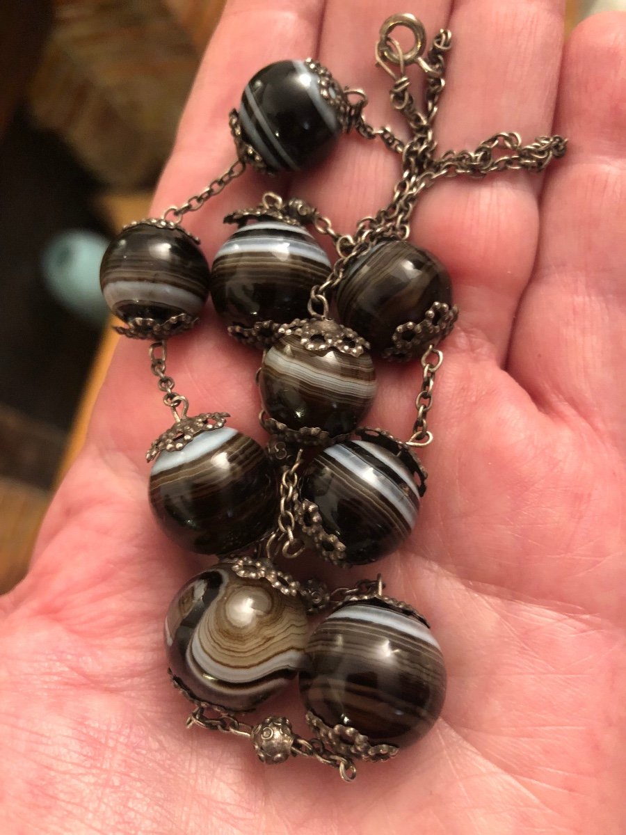 Agates/silver Necklace -photo-2