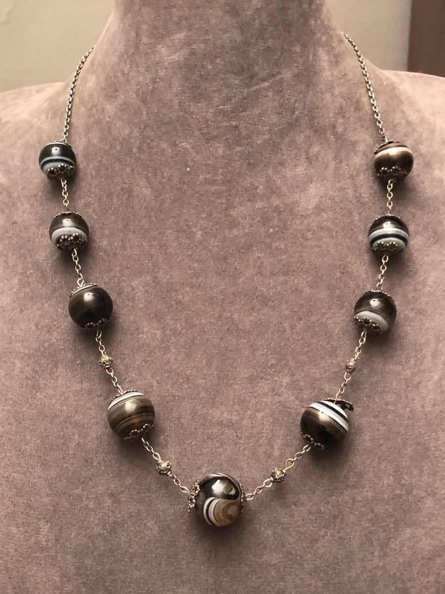 Agates/silver Necklace -photo-4