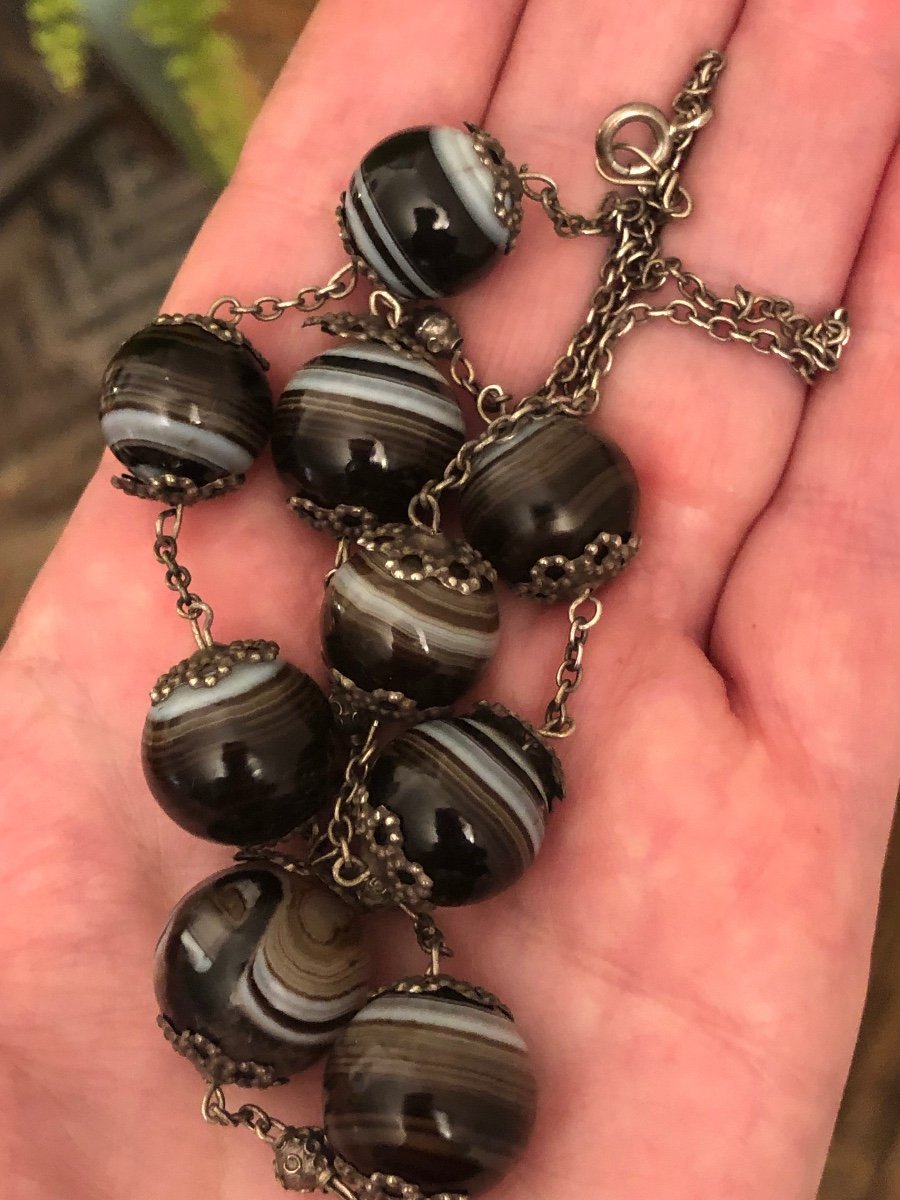 Agates/silver Necklace -photo-4