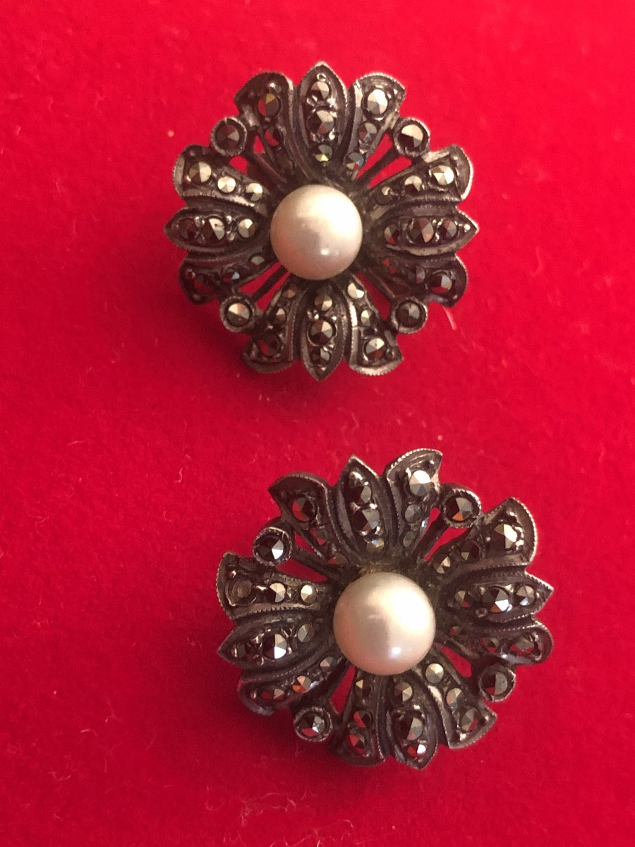 Boucles D’oreilles Argent Art-déco