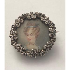 Painted Miniature Brooch 