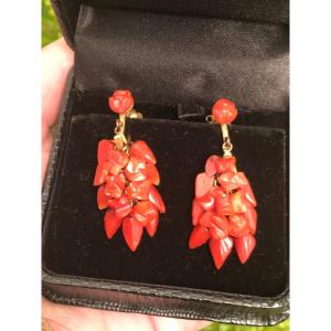 Boucles D’oreilles Corail Napoléon III