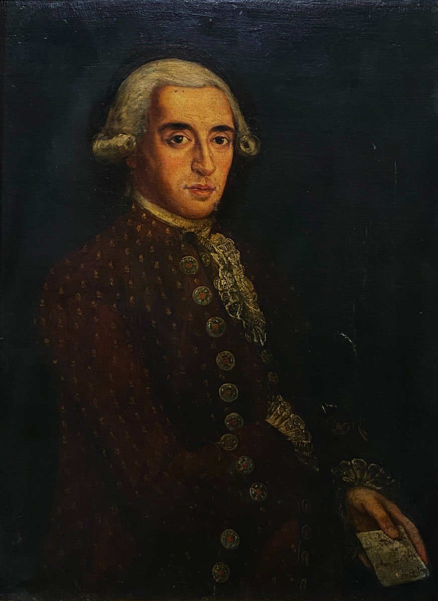 école Espagnole (fin XIXème) - Portrait De Gentilhomme (manière De Goya)-photo-2