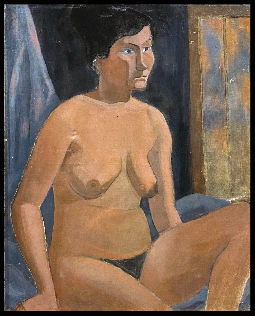 Cubist School (1950s) - Female Nude-photo-2