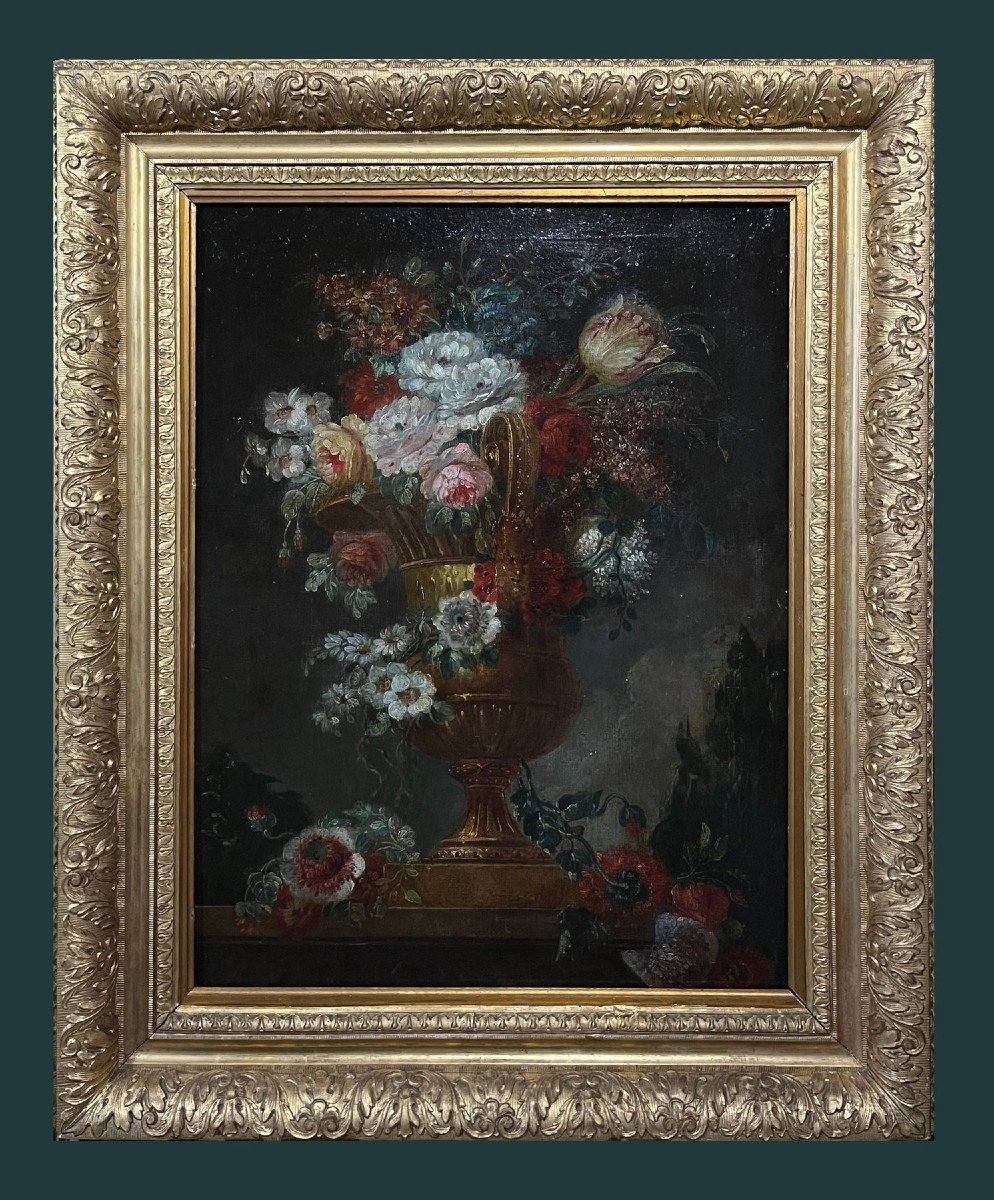 Jean-baptiste Monnoyer (1636-1699) [entourage Of] - Large Flower Bowl