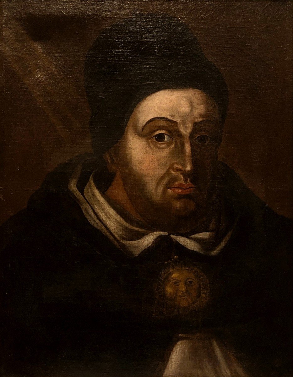 école Espagnole (c. 1600) - Vrai Portrait De Saint Thomas d'Aquin-photo-2