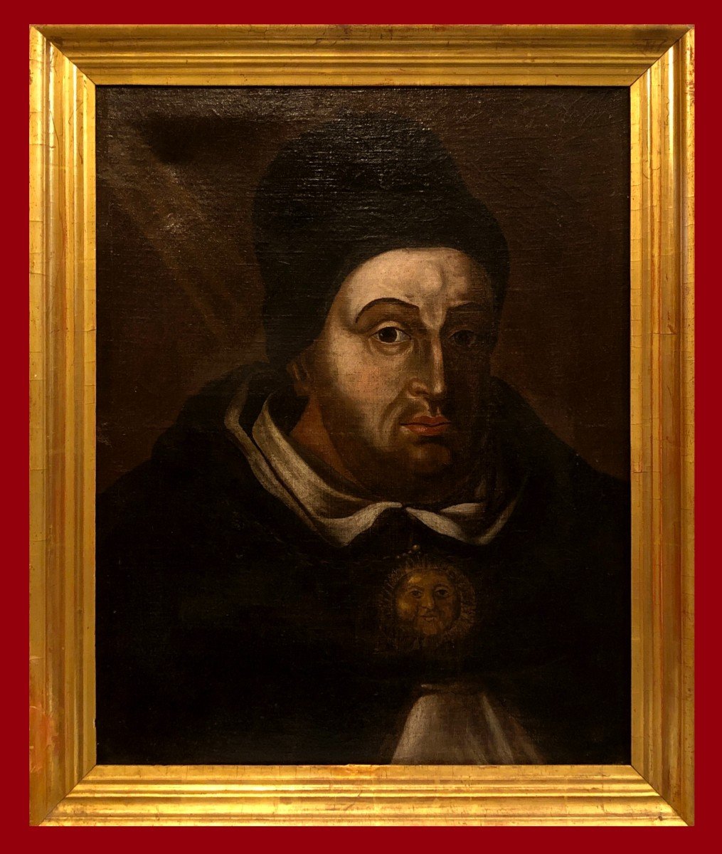 école Espagnole (c. 1600) - Vrai Portrait De Saint Thomas d'Aquin