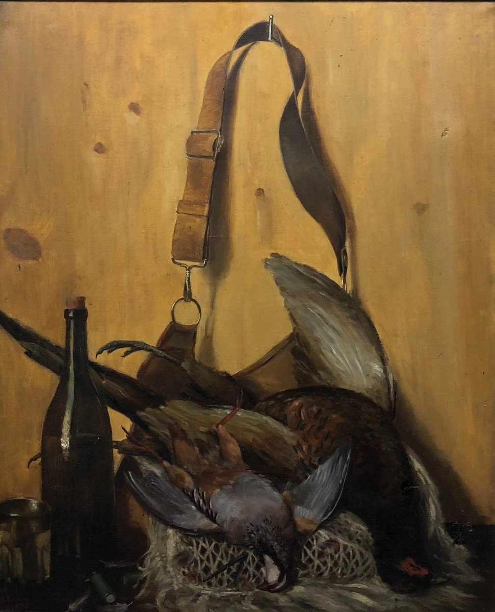 Alexandre Bennasy (1846-?) - Still Life With Partridges-photo-2