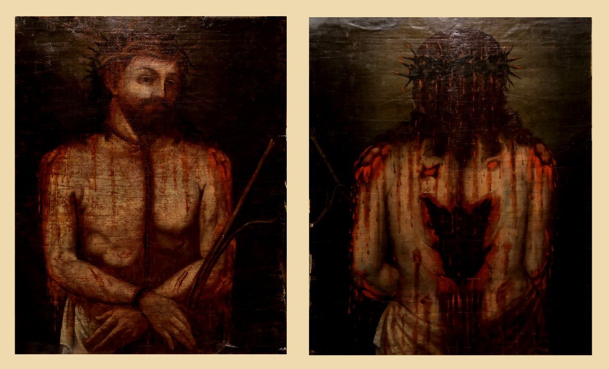 Brazilian School (18th Century) - Very Rare Ecce Homo With Two Faces