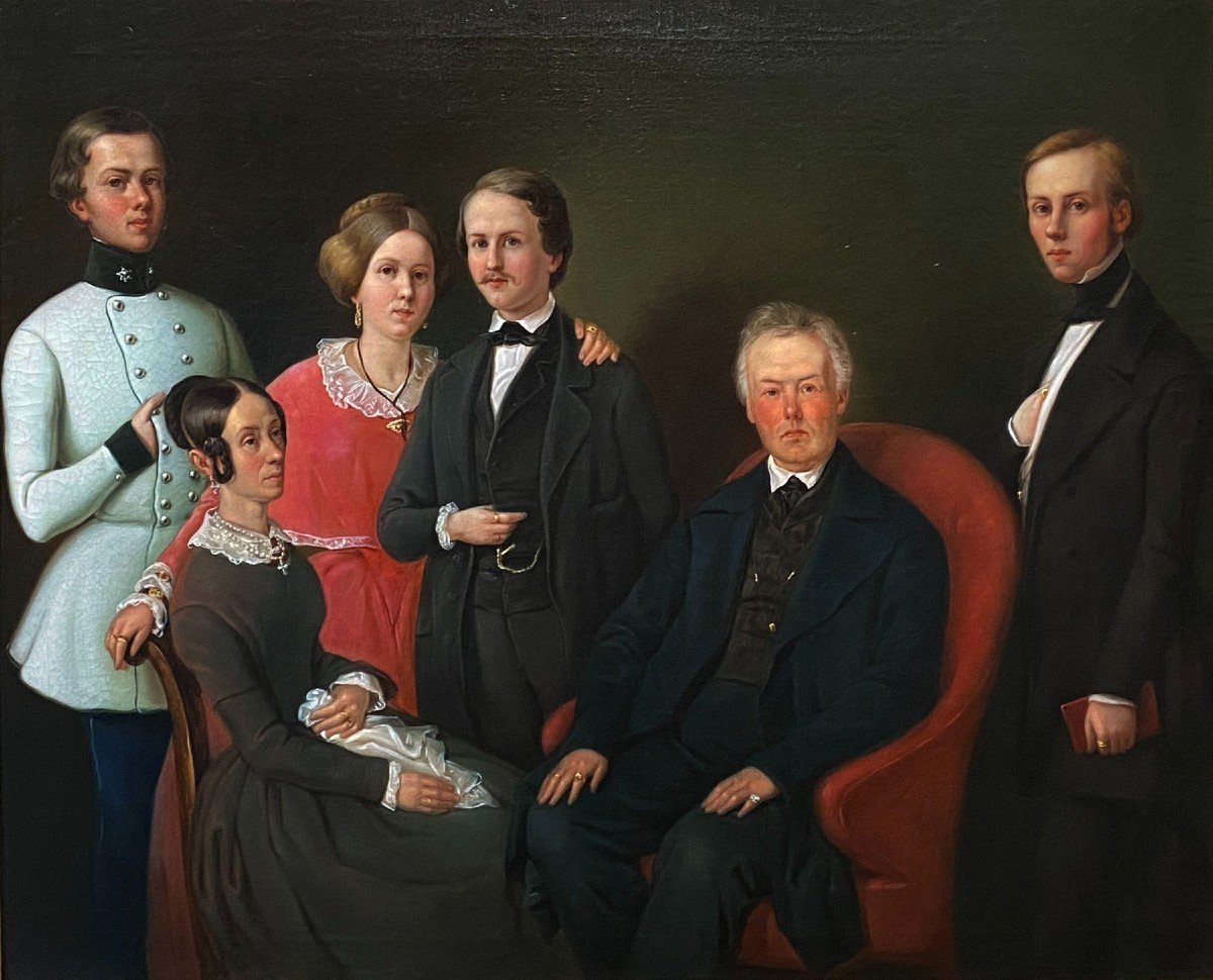 Biedermeier School (19th Century) - Family Portrait-photo-2