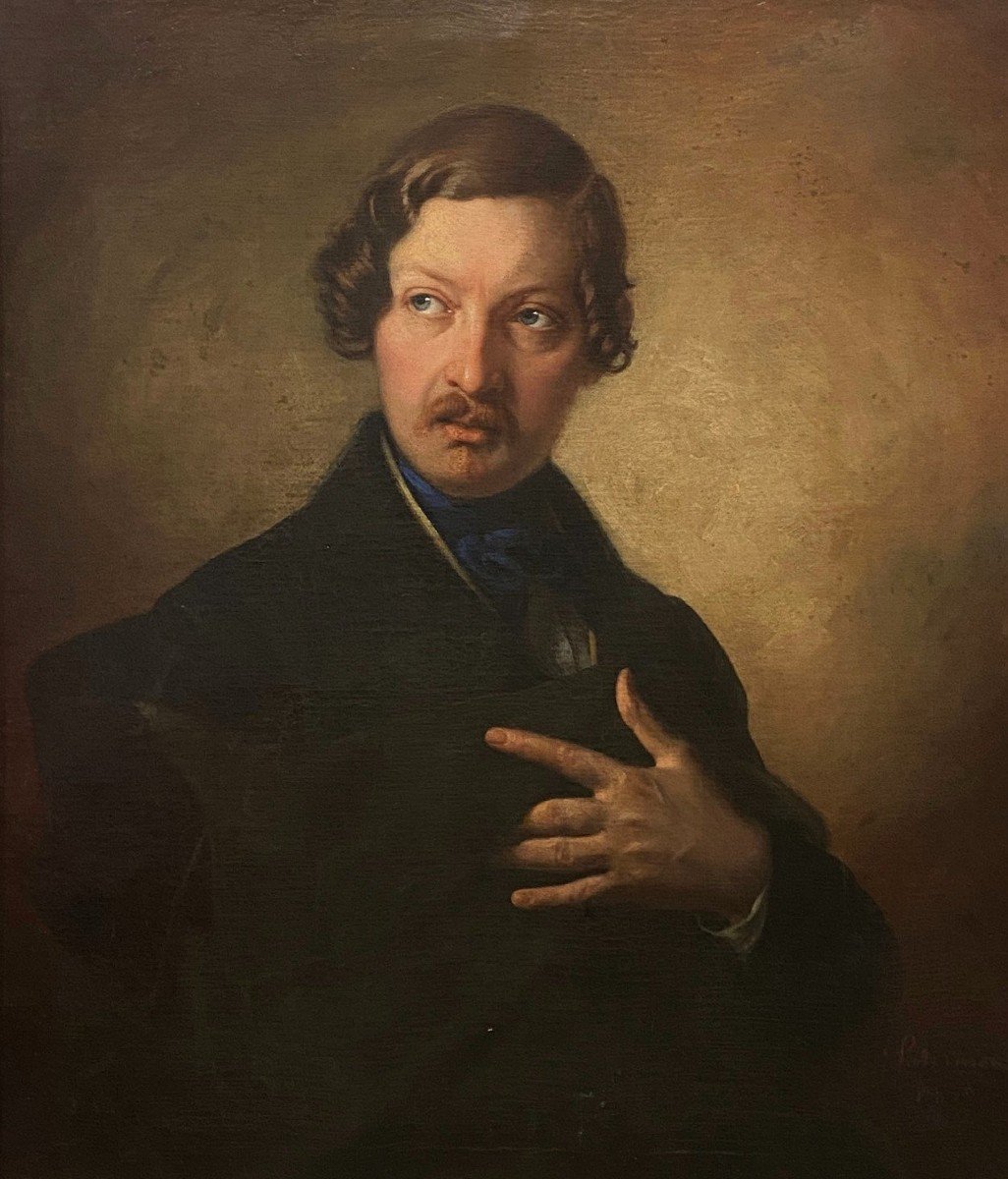  Peter Johann Nepomuk Geiger (1805-1880), Attribué à  - Portrait d'Un Romantique-photo-2