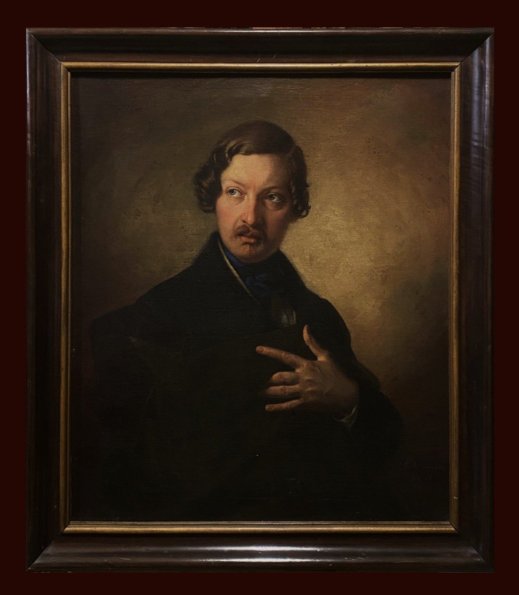  Peter Johann Nepomuk Geiger (1805-1880), Attribué à  - Portrait d'Un Romantique