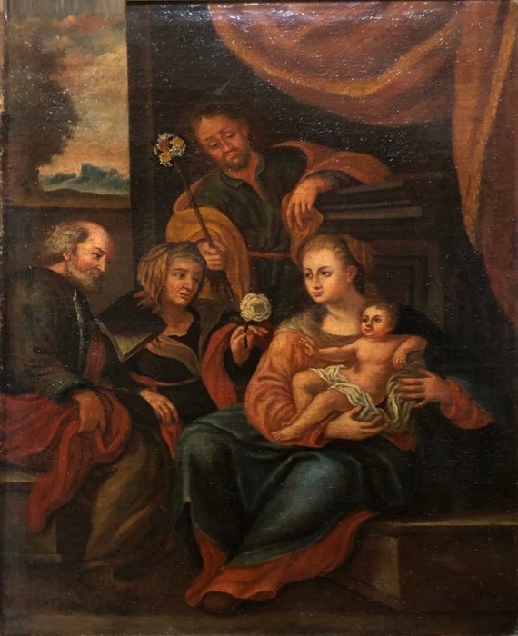 école Du Nord De l'Italie (xvii) - La Sainte Famille Avec Sainte Isabelle Et Saint Zacarie-photo-2