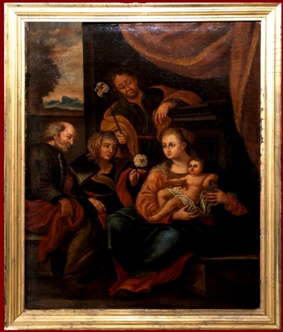 école Du Nord De l'Italie (xvii) - La Sainte Famille Avec Sainte Isabelle Et Saint Zacarie