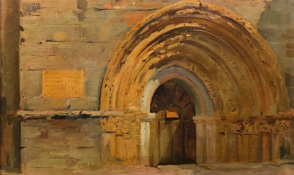 Eduardo Chicharro Y Agüera (1873-1949) - Portal Of Santa María De Piasca: Midday Effect-photo-3