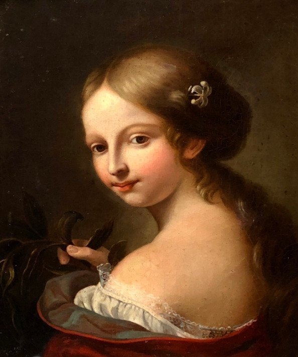 Pierre Mignard (1612-1695), Circle Of - Portrait De Jeune Fille à l'épaule Dénudée-photo-3