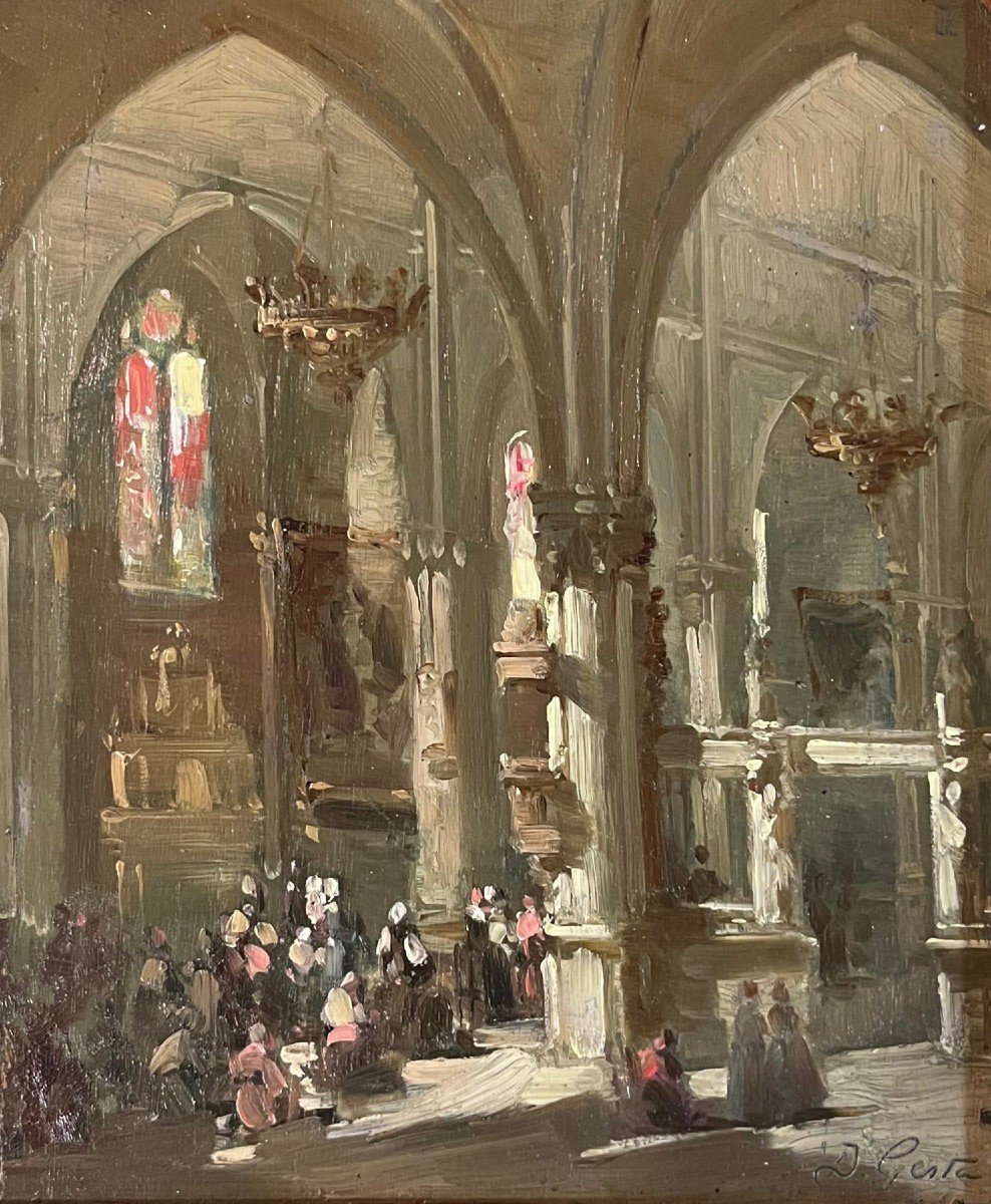 Louis Victor Gesta (1828-1894) - La Cathédrale-photo-3