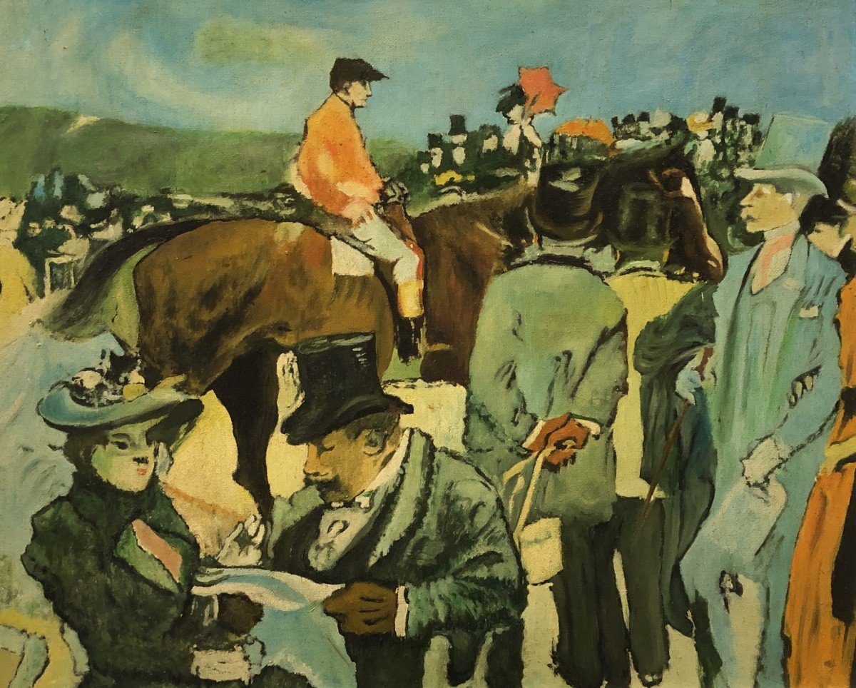 Jean Balagué (1933-2020) - The Races At Longchamp (after Jean-louis Forain)-photo-2