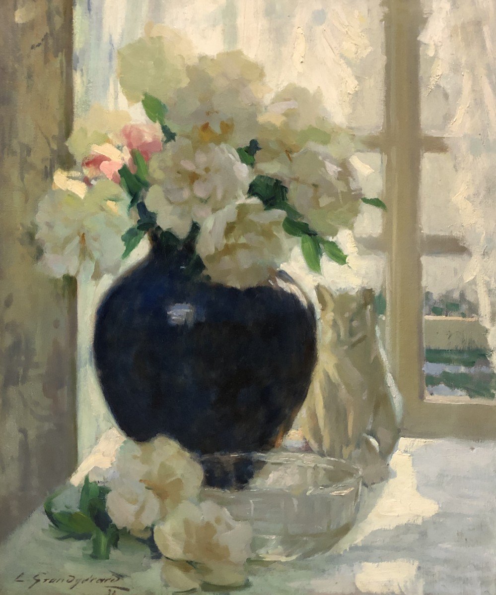 Lucien Henri Grandgerard (1880-1970) - Vase à Pivoines Blanches-photo-2