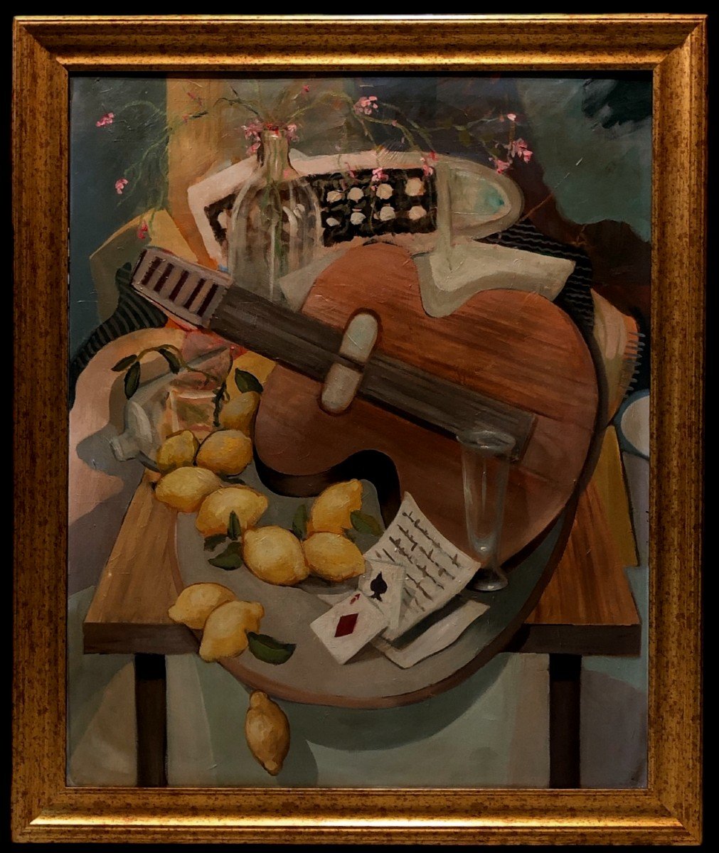 Spanish School (1980s) - Still Life With Guitar  