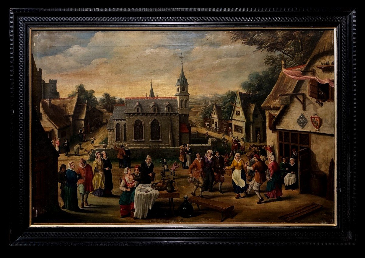 	 French School (19th-20th Centuries) - A Fair In The Netherlands (in The Style Of David Teniers)