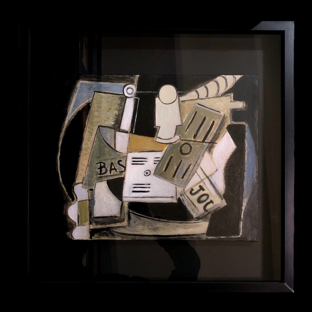 école Espagnole Contemporaine - étonnante Nature Morte Cubiste