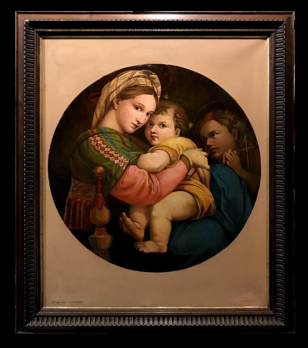 êcole Allemande (xix-xx) - Madonna Della Seggiola (d'après Raphaël)