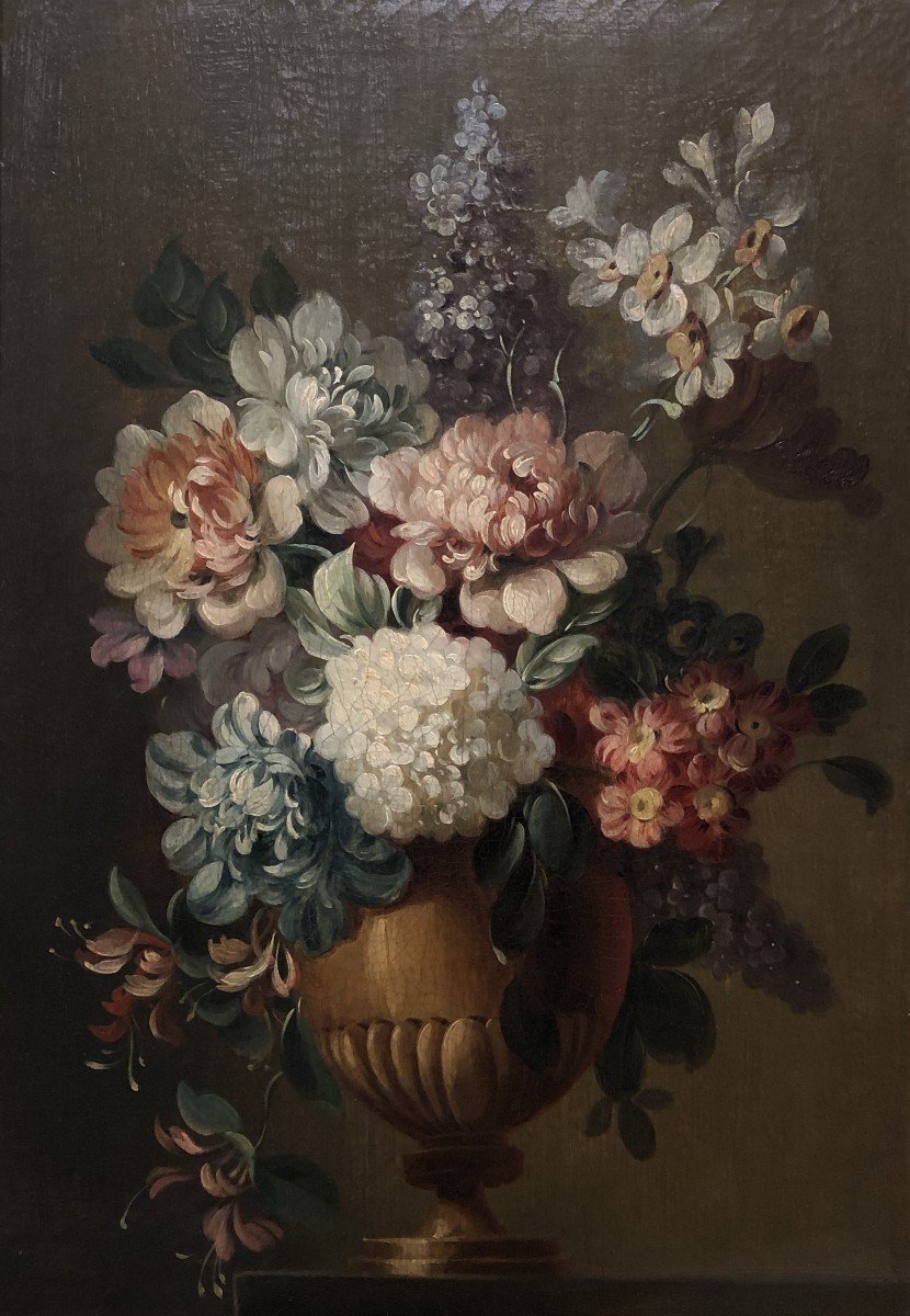 	 école Française (xviii) - Vase à Fleurs-photo-2