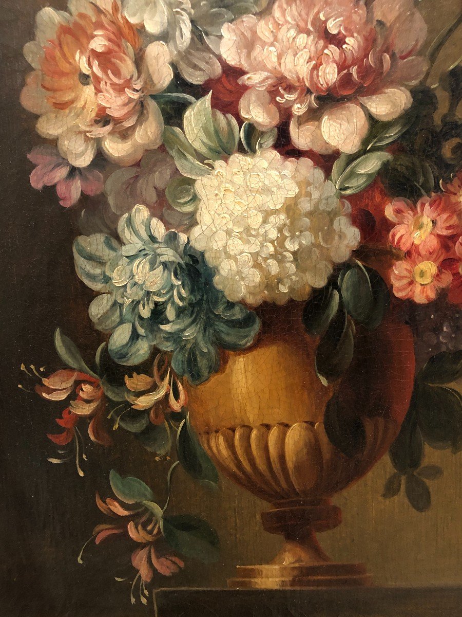 	 école Française (xviii) - Vase à Fleurs-photo-3