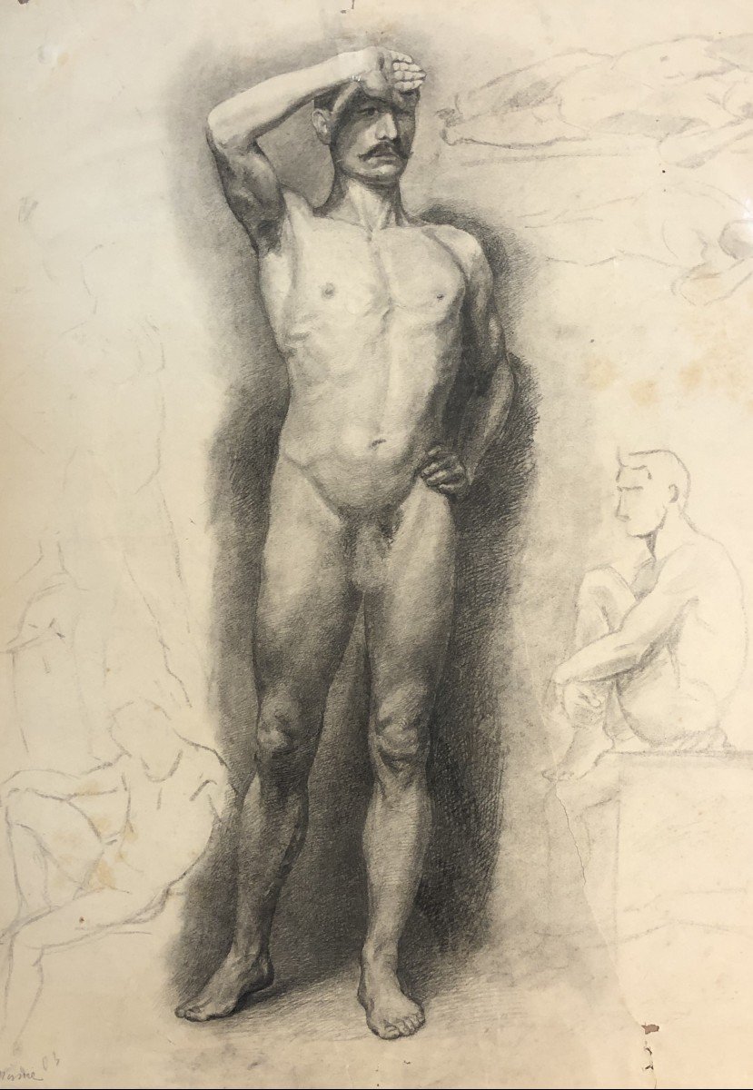 European School (19th Century) - Academic Male Nude-photo-2