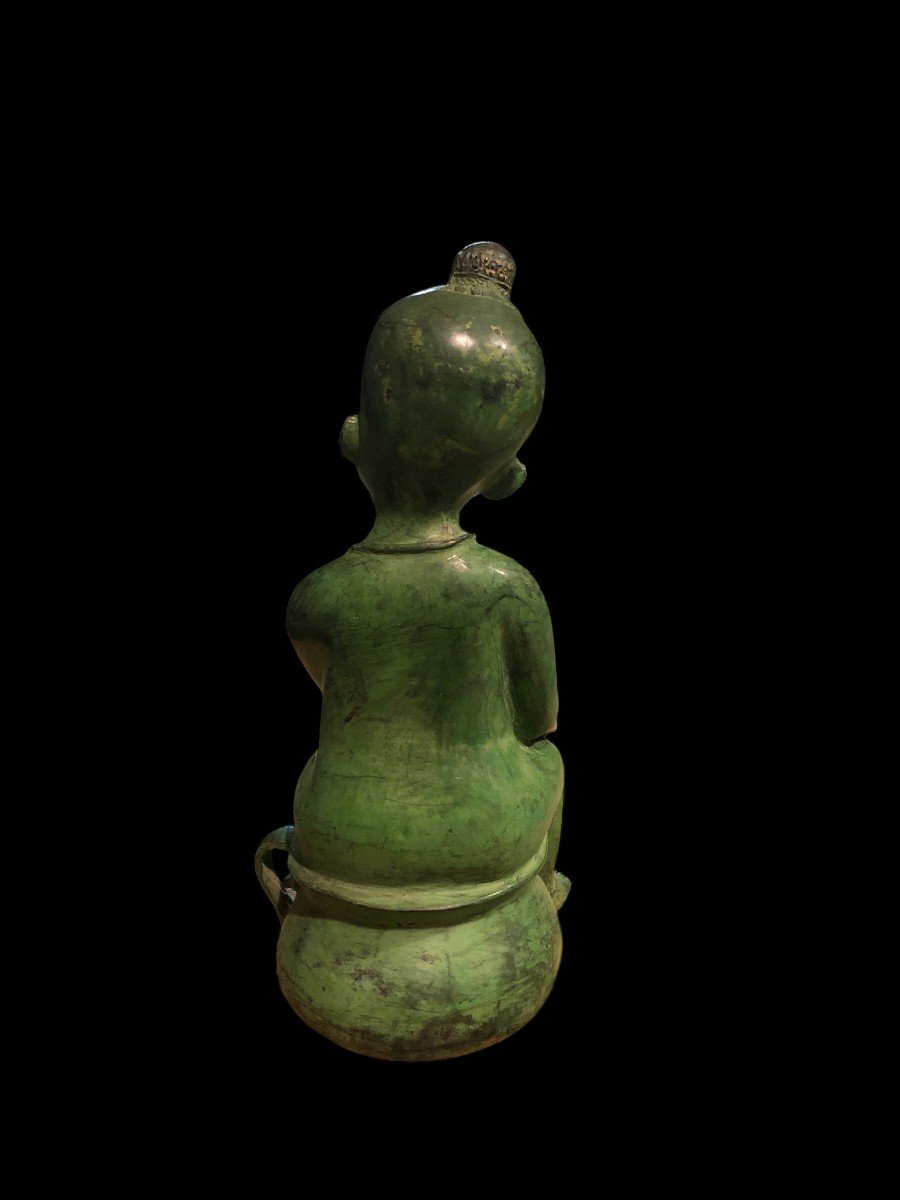 Petit Japonais En Bronze Vert - C. 1930-photo-3