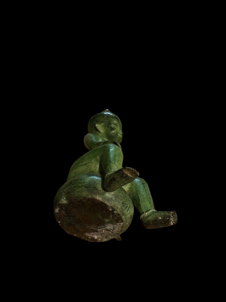 Petit Japonais En Bronze Vert - C. 1930-photo-4