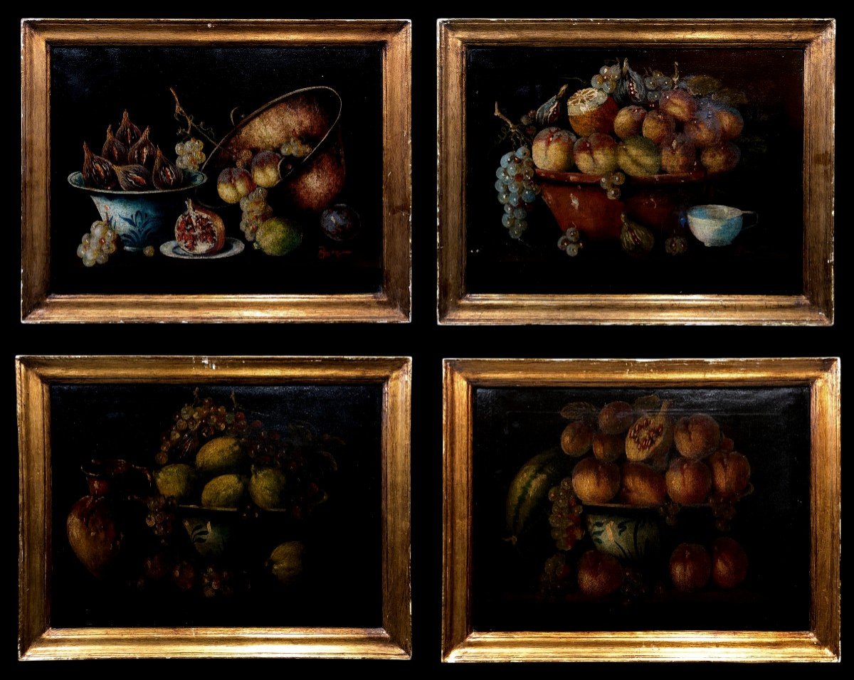 Spanish School (xx) - Set Of Four Baroque-inspired Still Lifes