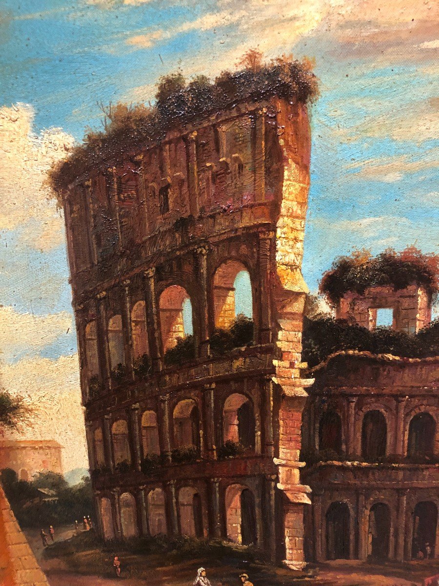 Italian School (xx) - View Of The Colosseum -photo-3