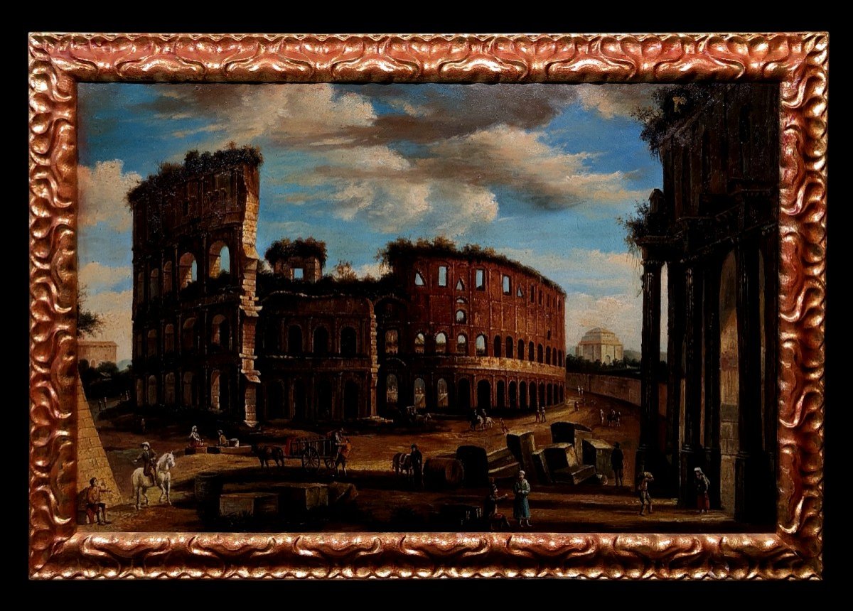 Italian School (xx) - View Of The Colosseum 