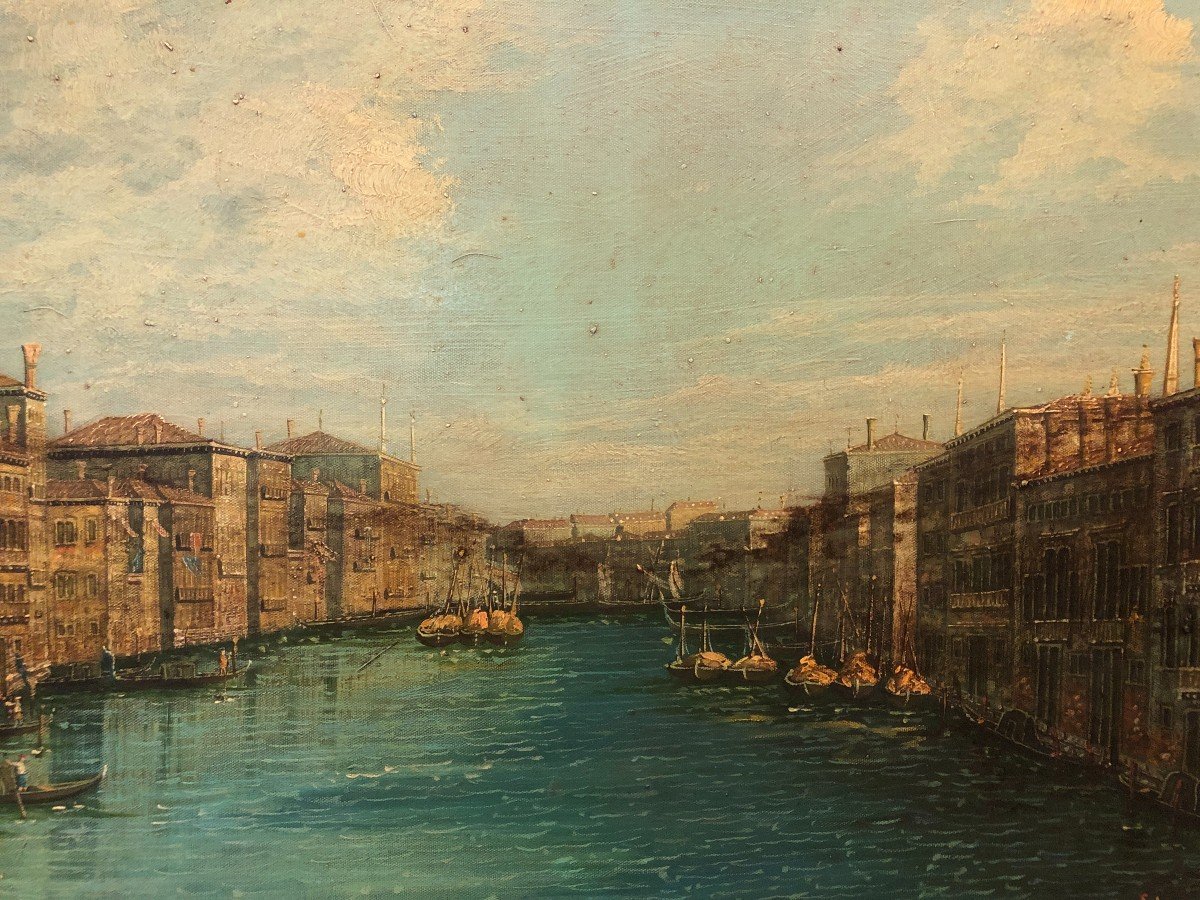 Ecole Italienne (xx), d'Après Canaletto - Le Grand Canal Depuis Le Palazzo Balbi-photo-3