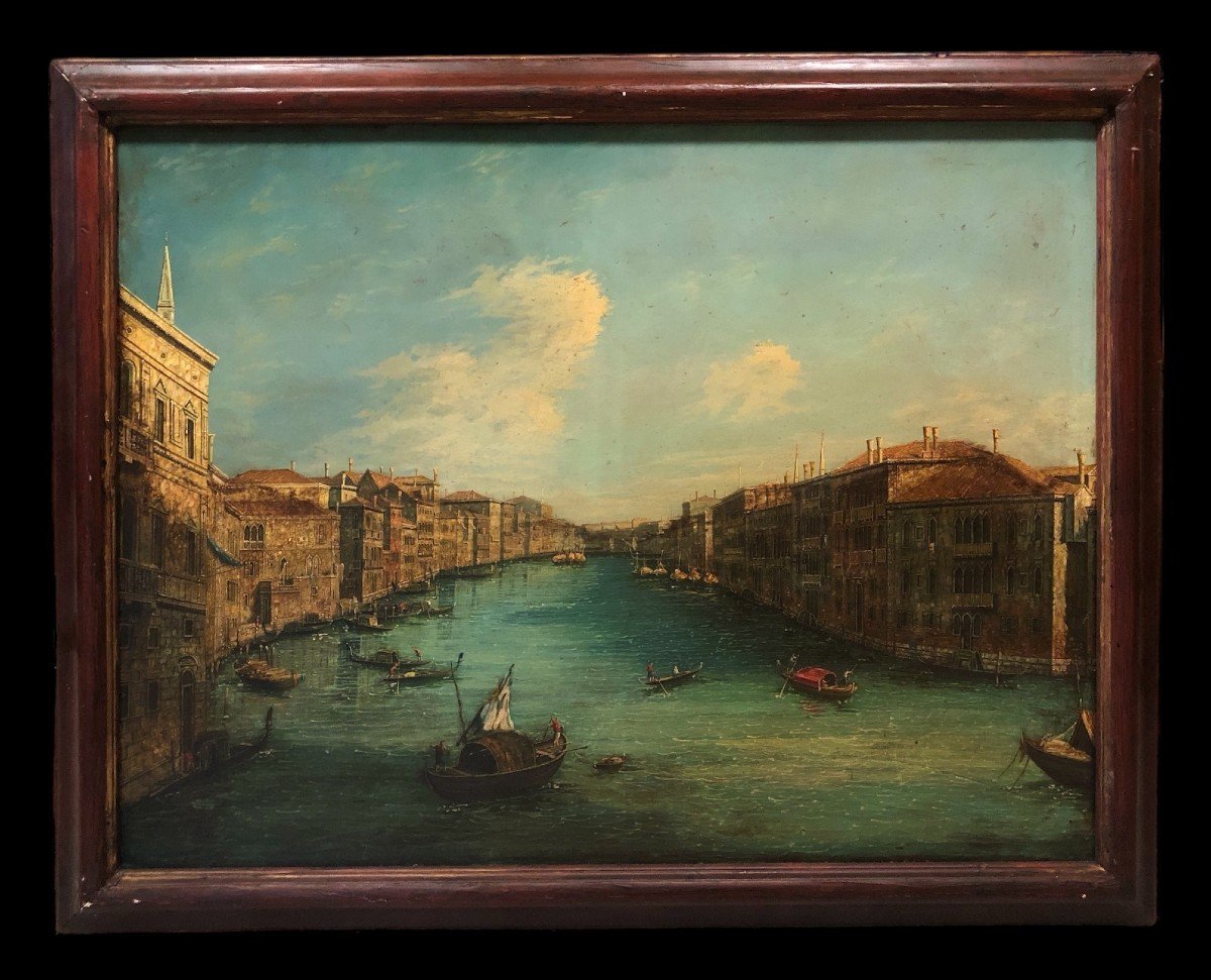 Ecole Italienne (xx), d'Après Canaletto - Le Grand Canal Depuis Le Palazzo Balbi