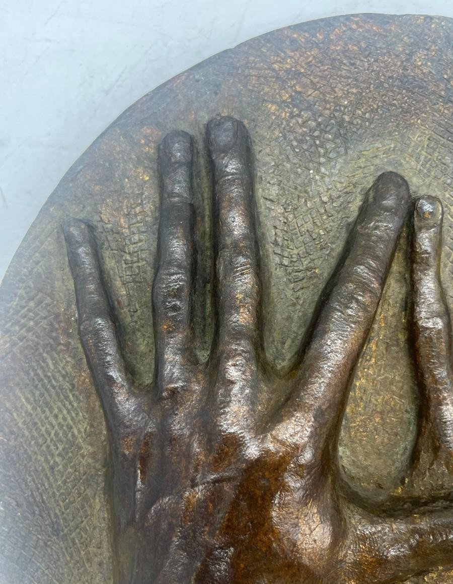 Modernist Clasped Hands Sculpted In Terracotta - Flemish School, 20th Century-photo-3