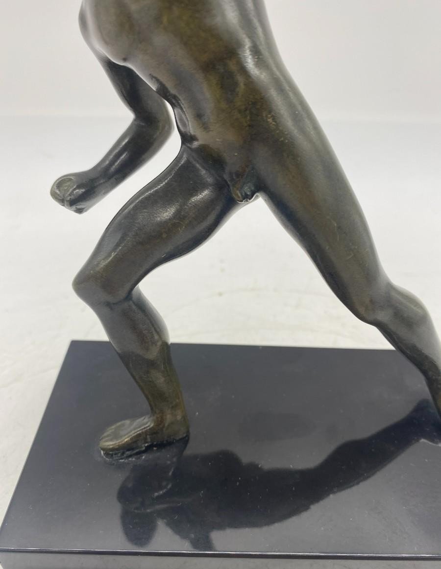 Sculpture De Guerrier Grec En Bronze Avec Pied En Marbre – Eccole Francaise, C.1920-photo-3